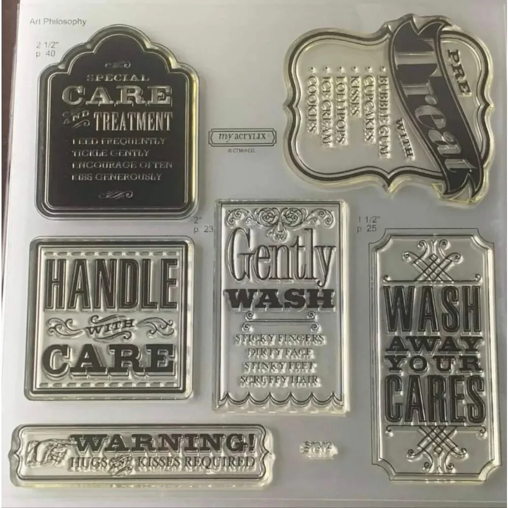 Close To My Heart x Cricut Clear Acrylic Stamp Set Of Vintage Labels